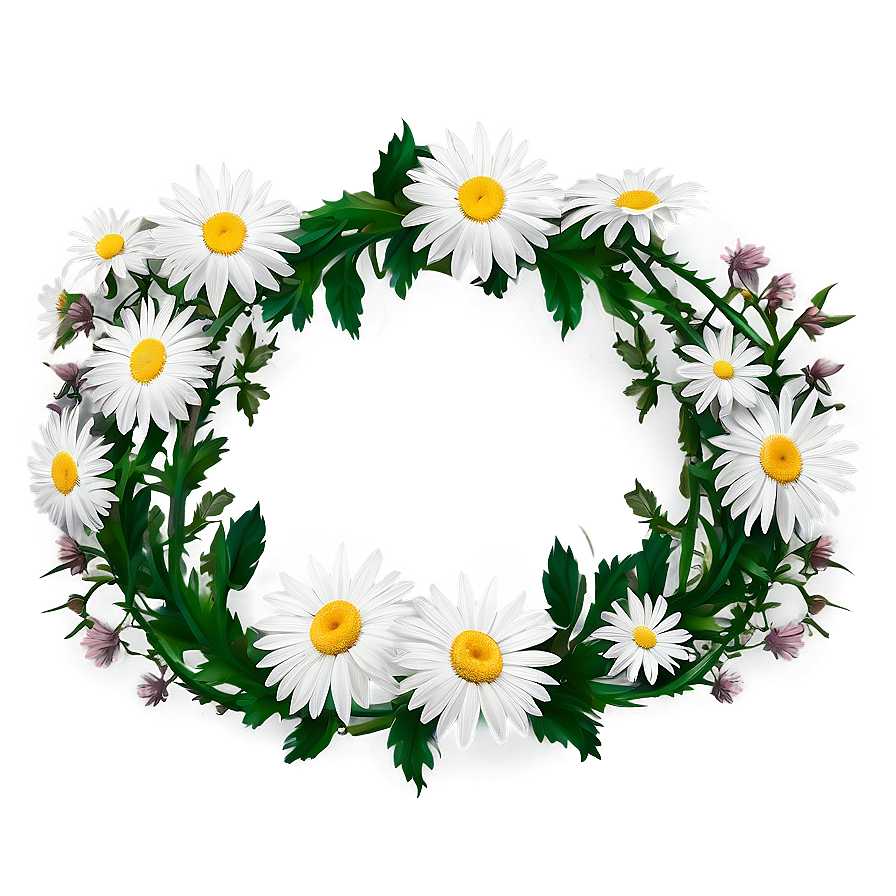 Daisies Border Frame Png 06122024 PNG