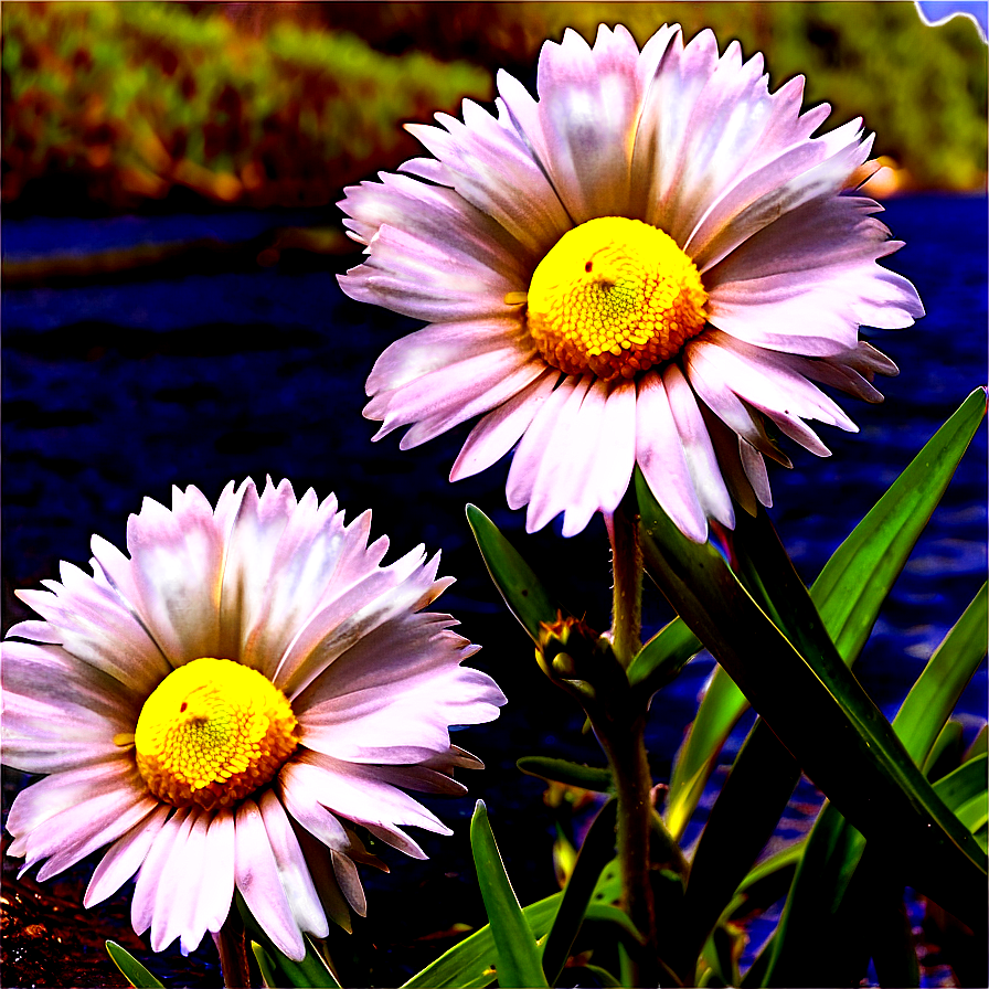 Download Daisies On Riverbank Png Cnt1 | Wallpapers.com