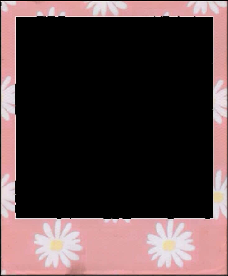 Daisy Bordered Polaroid Frame PNG