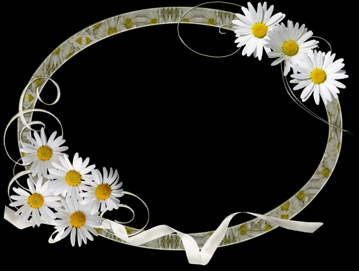 Daisy Decorated Photo Frame PNG