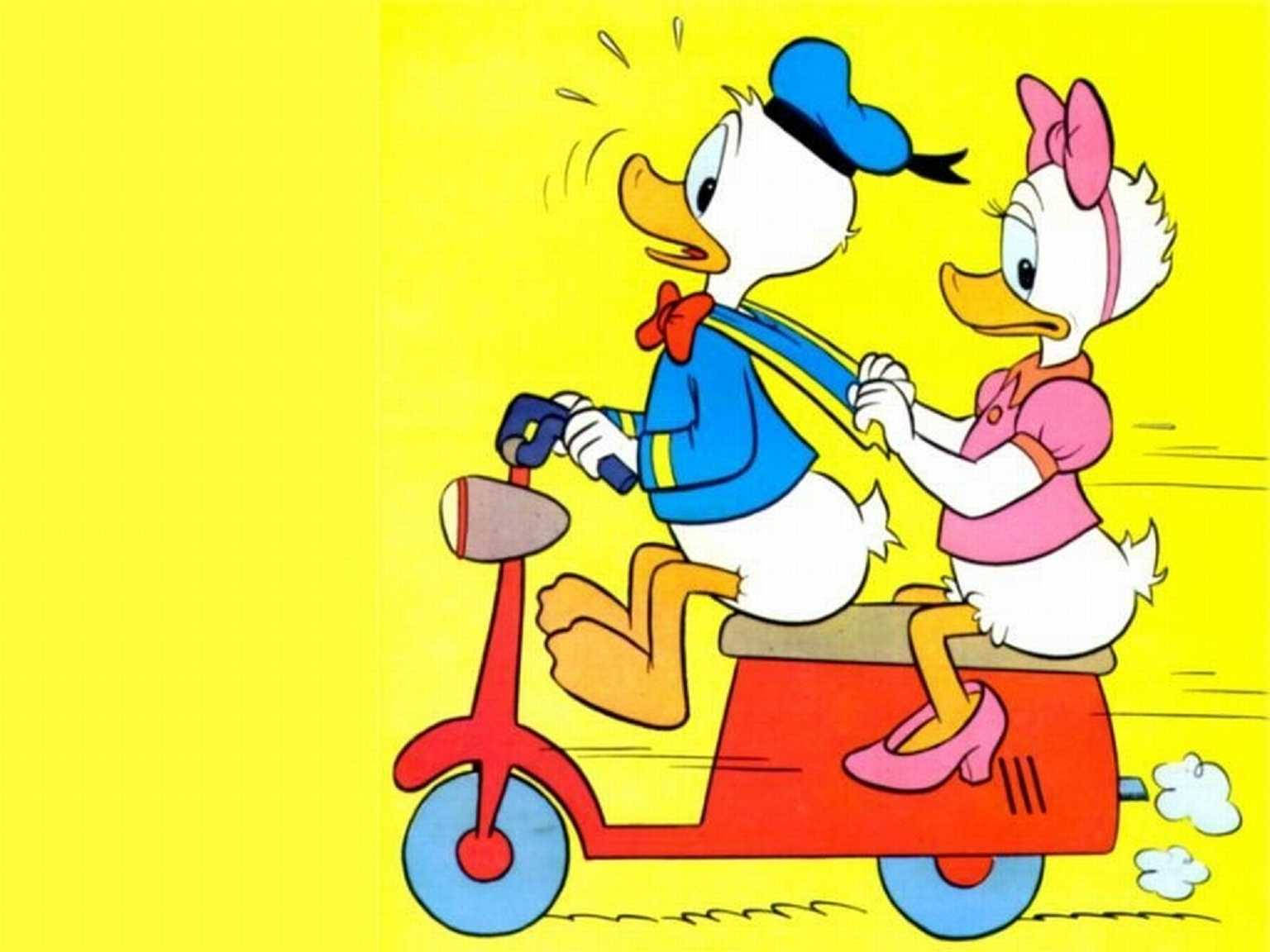 Daisy Duck And Donald Duck Motorcycle Wallpaper