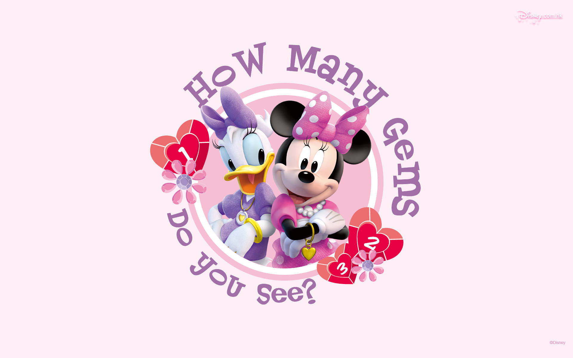 Daisy Duck And Minnie Mouse Gems Wallpaper