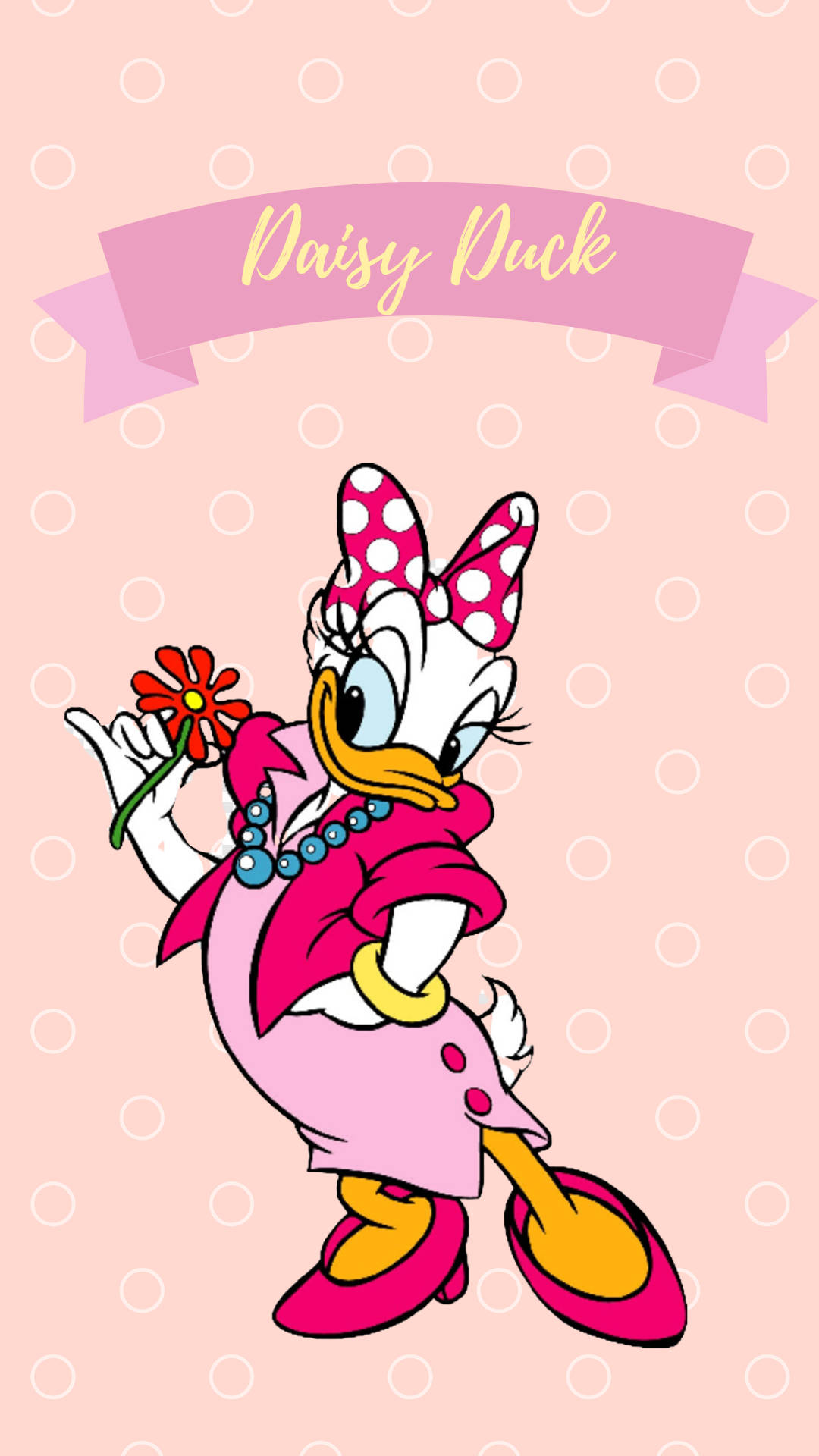 Daisy Duck Pink Æstetik Wallpaper