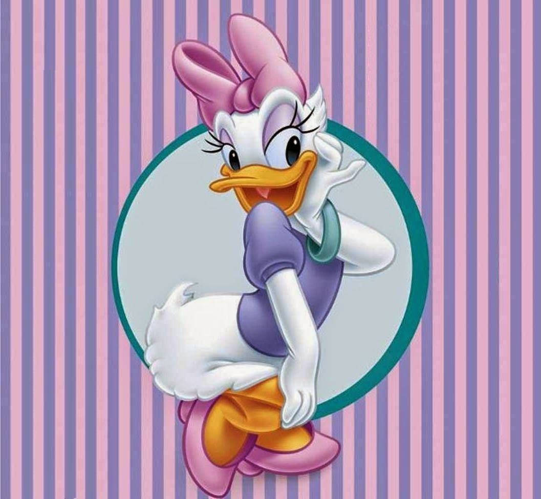 Daisy Duck Stripes Background Wallpaper