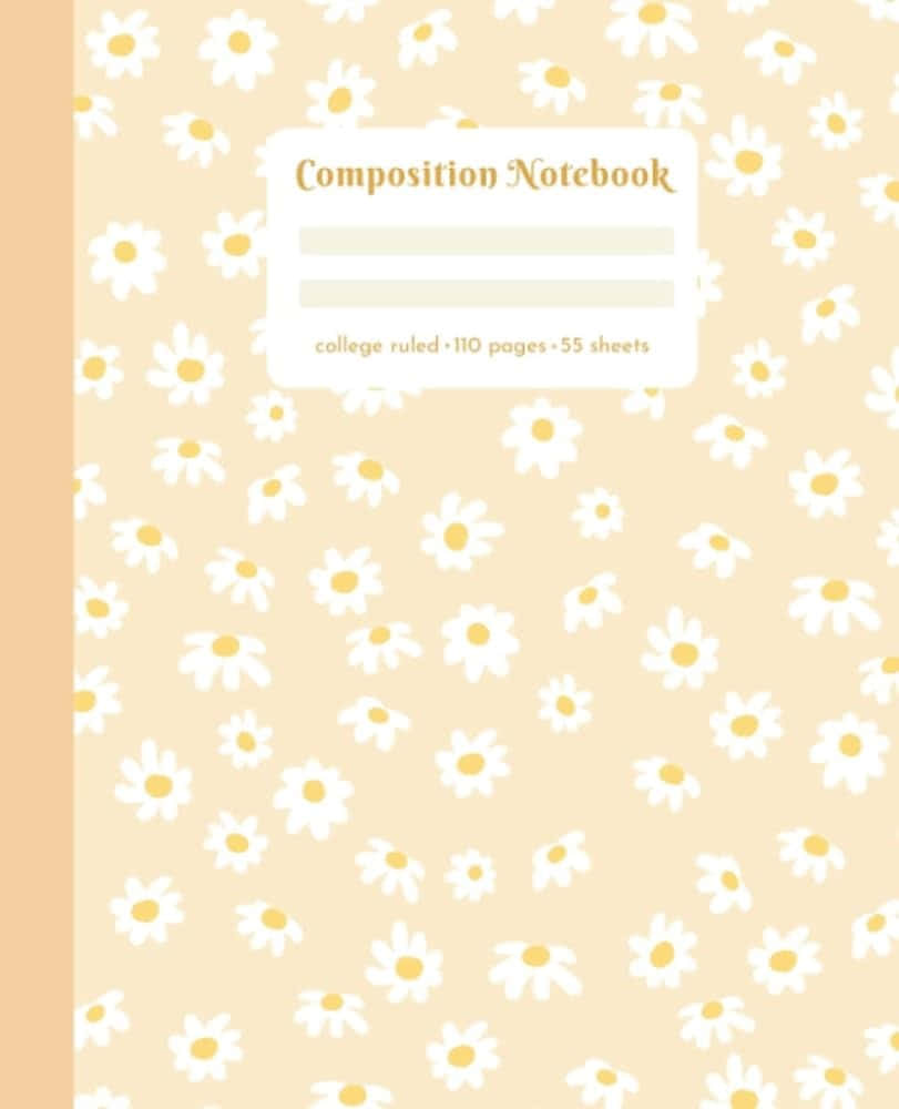 Daisy Pattern Composition Notebook Cover Wallpaper