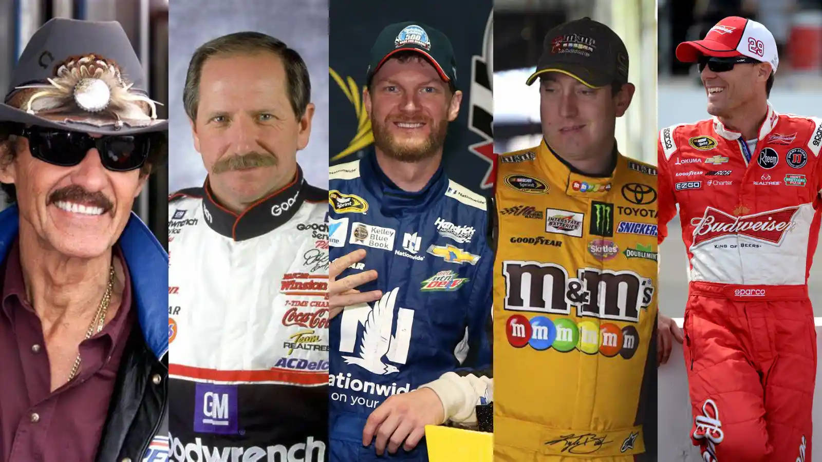 A Collage Of Nascar Drivers In Different Poses Wallpaper