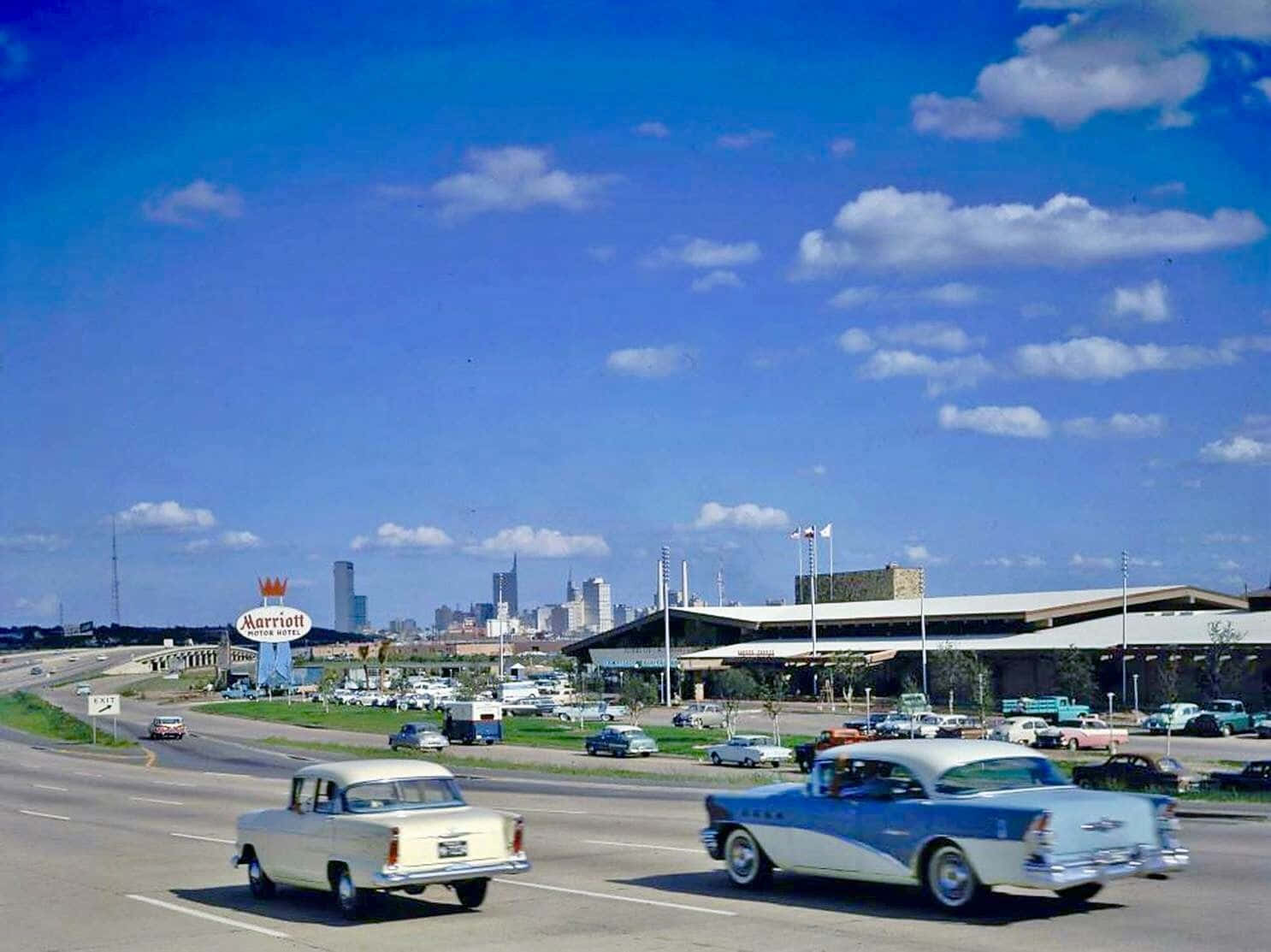 Bagrunden af Dallas County Interstate 35E Dallas, Texas