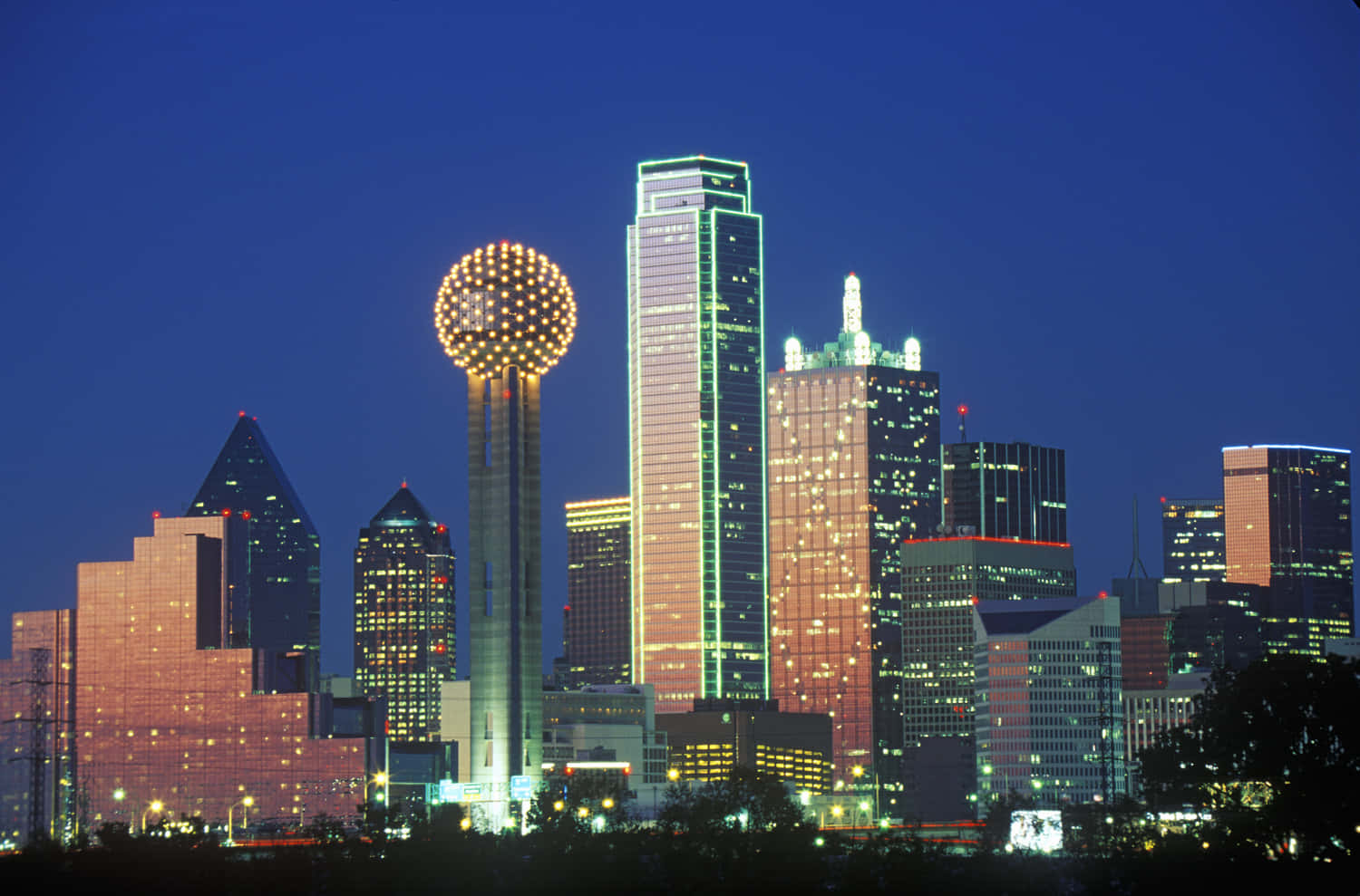 Hintergrundbilddes Dallas County Mit Hervorgehobenem Reunion Tower