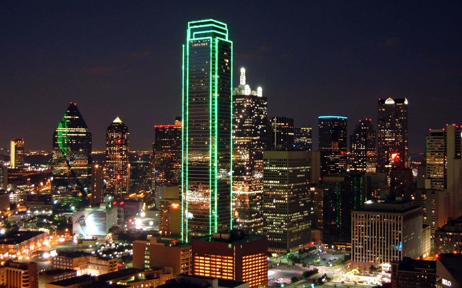 Dallas County Background Bank At Night