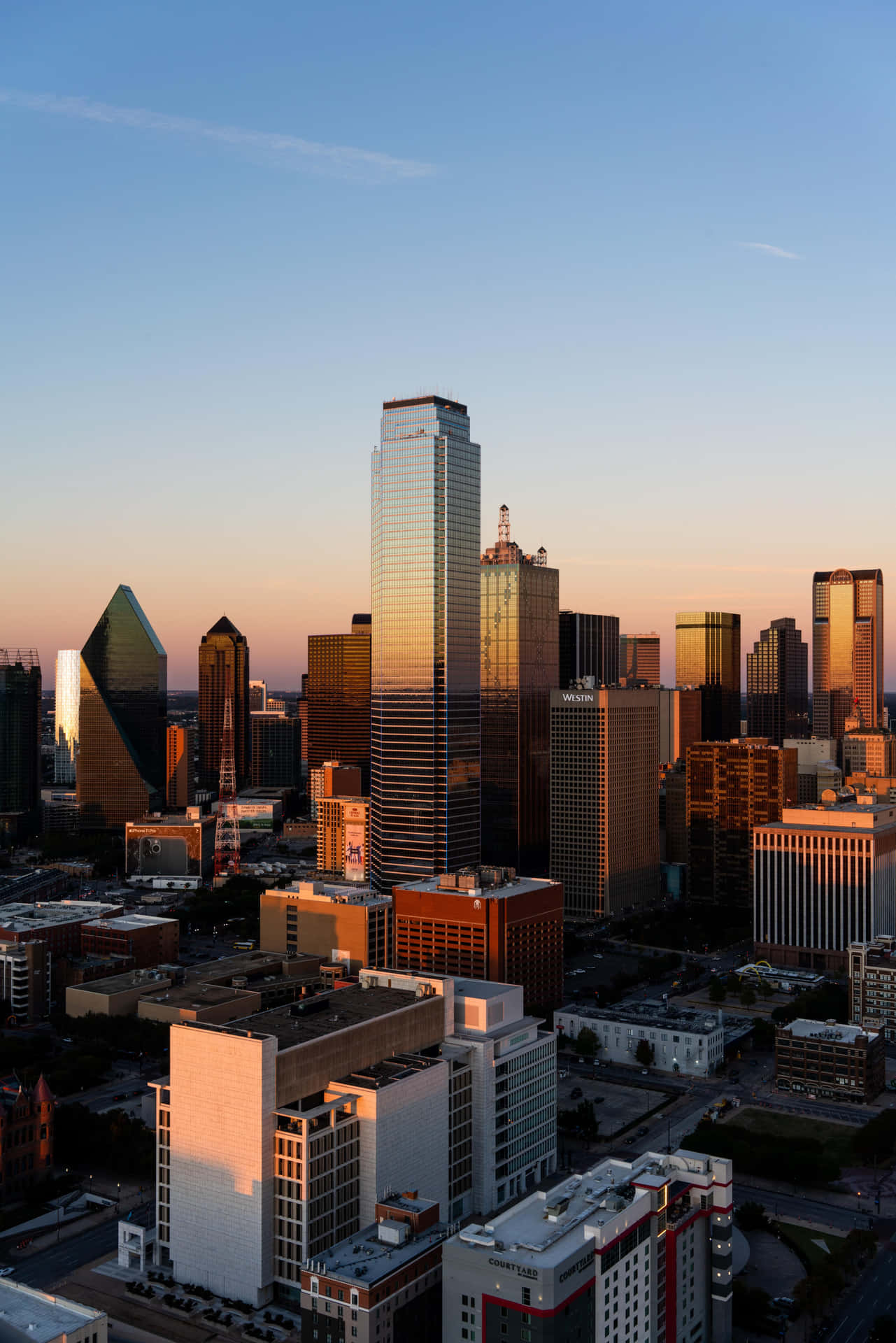 Hintergrundbilddes Sonnenaufgangs Über Dem Dallas County Im Bank
