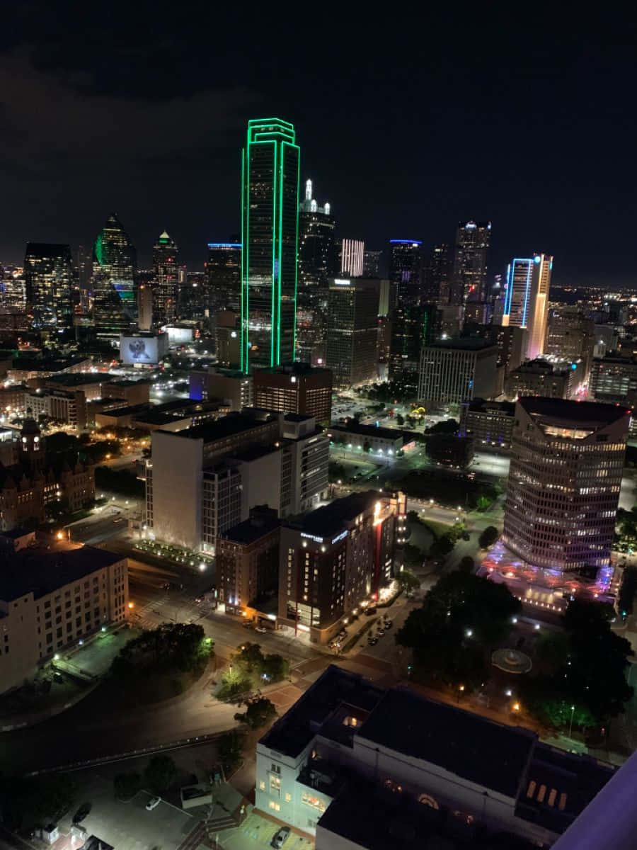 Dallascounty Hintergrund Grüner Wolkenkratzer