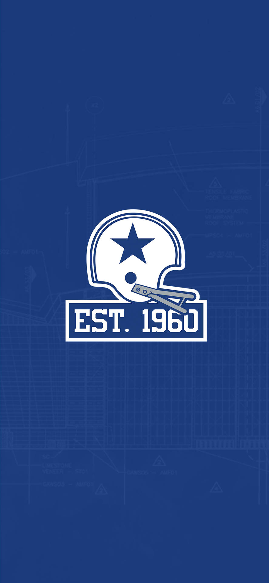 Dallas Cowboys Blueprint-stil Baggrund Wallpaper