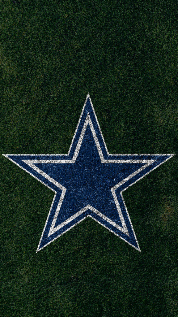 Dallas Cowboys Logo In Grass For Phones