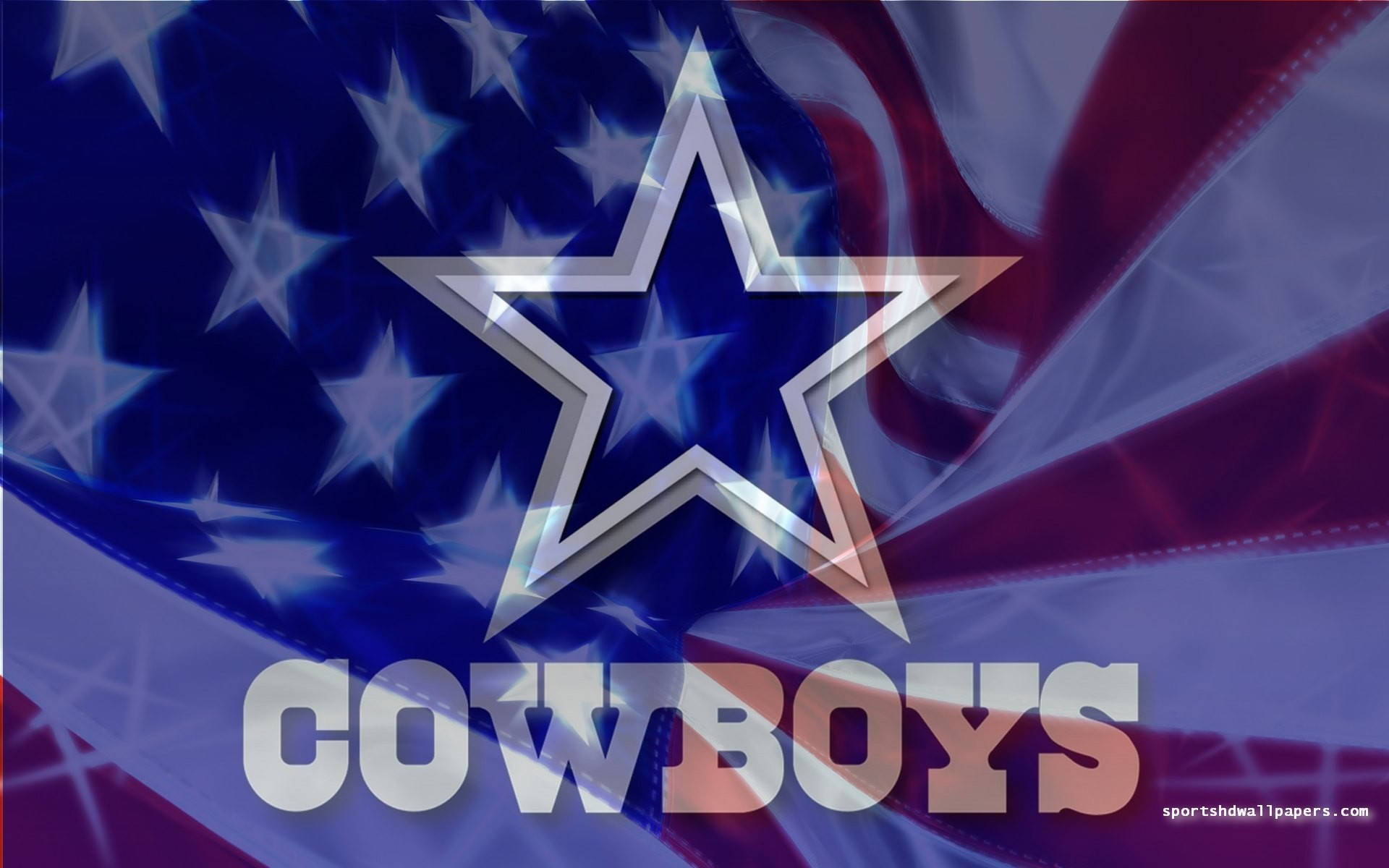 Dallas Cowboys Logo With American Flag Wallpaper