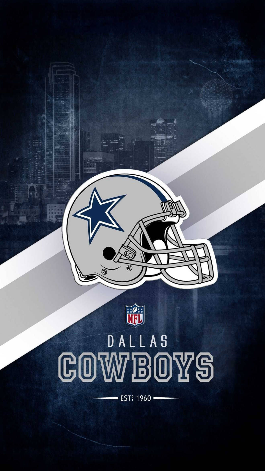 Dallas Cowboys Logo With Diagonal Strip Wallpaper