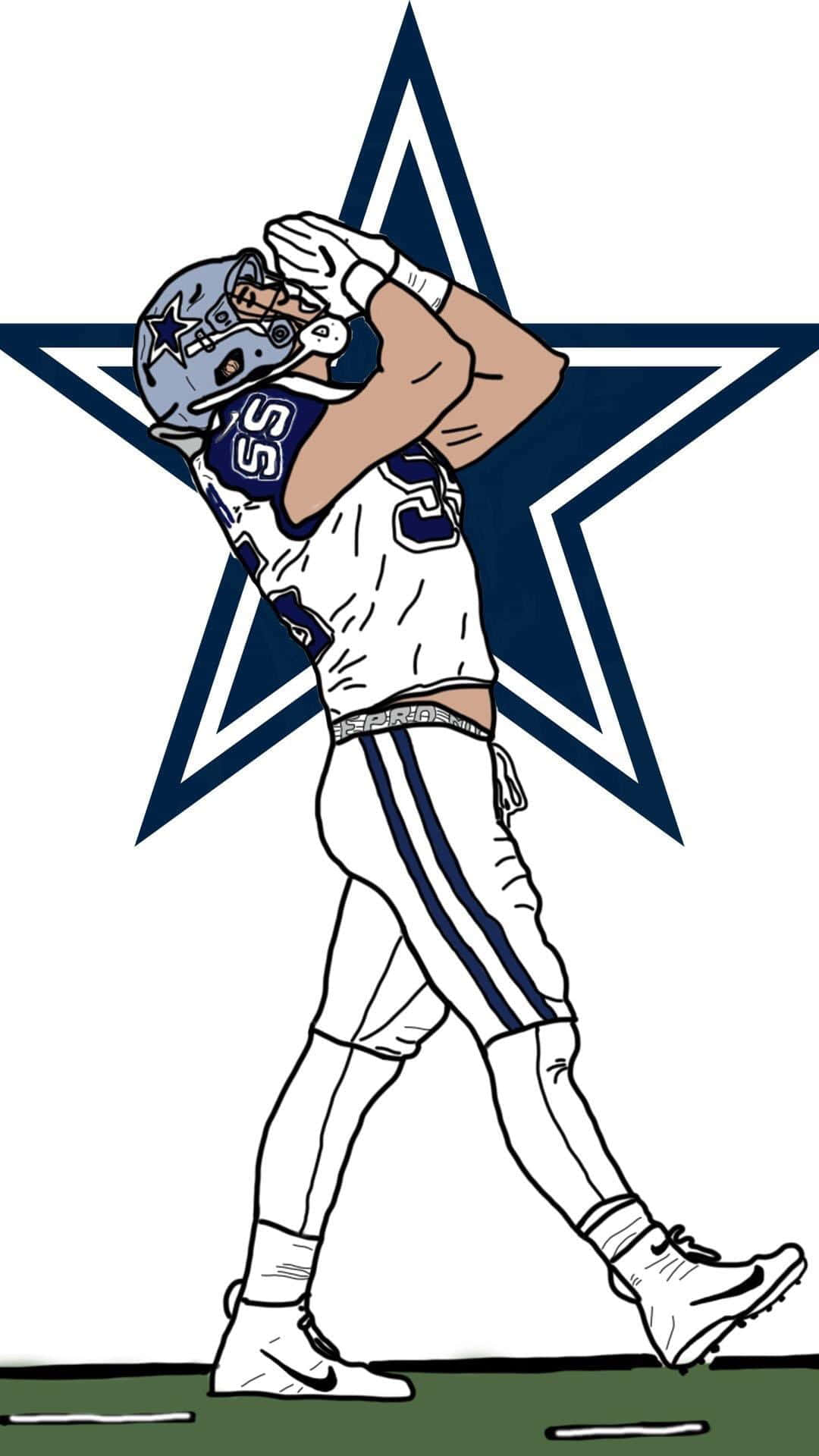 Dallas Cowboys Player Silhouette Star Background Wallpaper