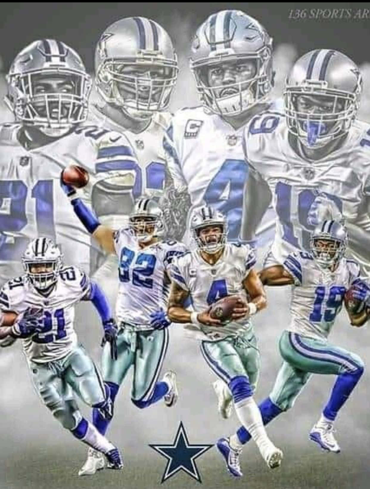 Dallas Cowboys Players Celebrating Big Win Wallpaper