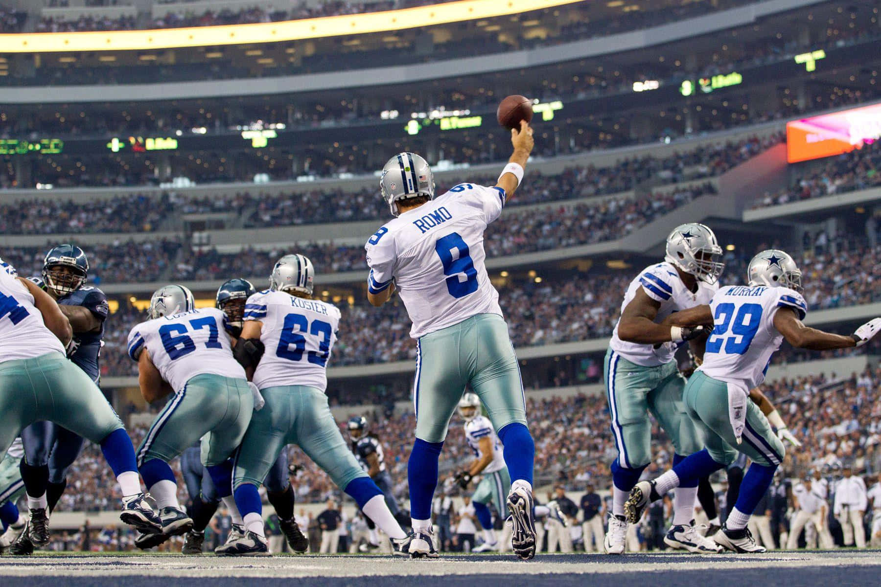 Dallas Cowboys Quarterback Action Shot Wallpaper