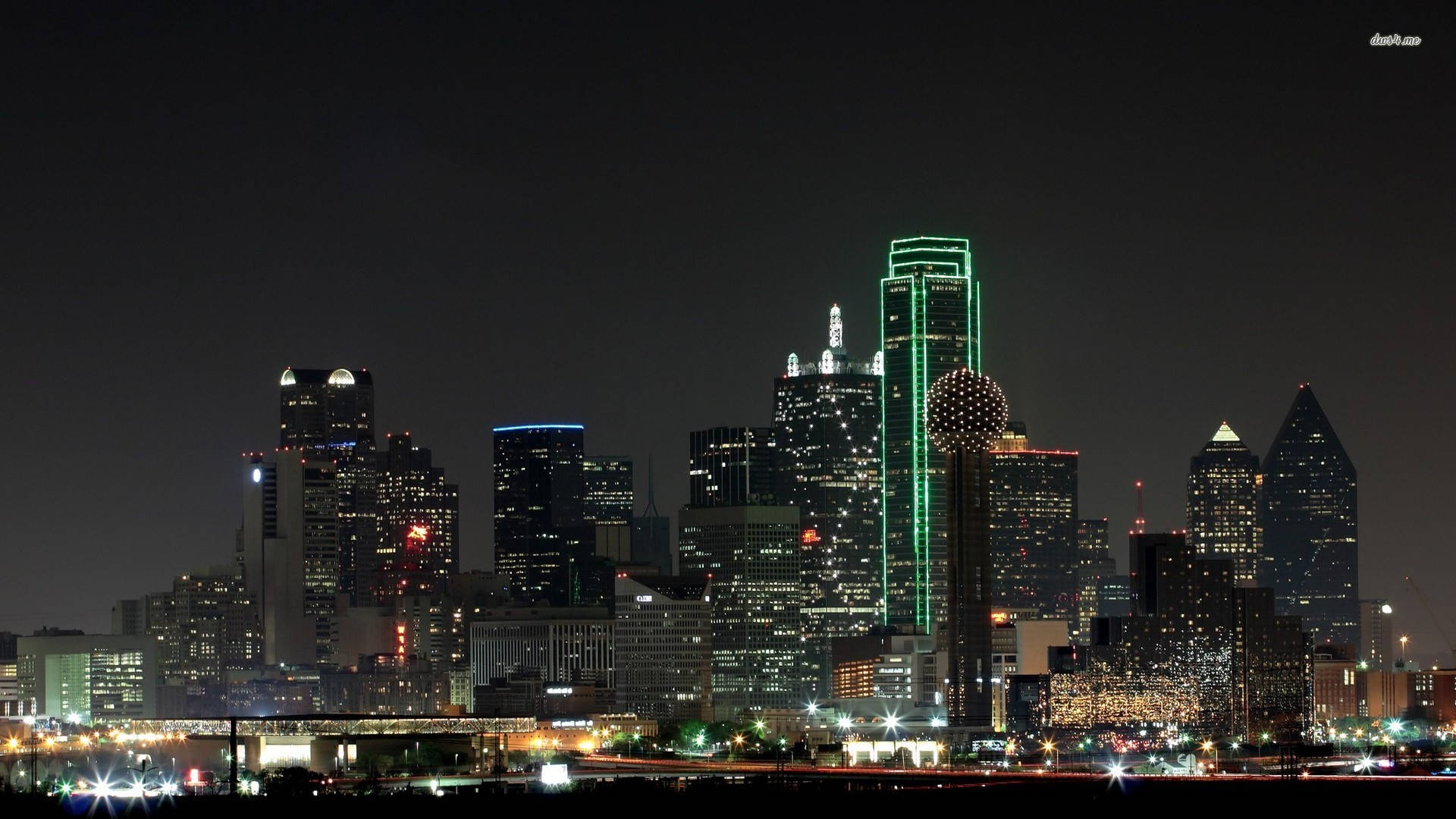 Dallas Skyline Downtown At Night Wallpaper