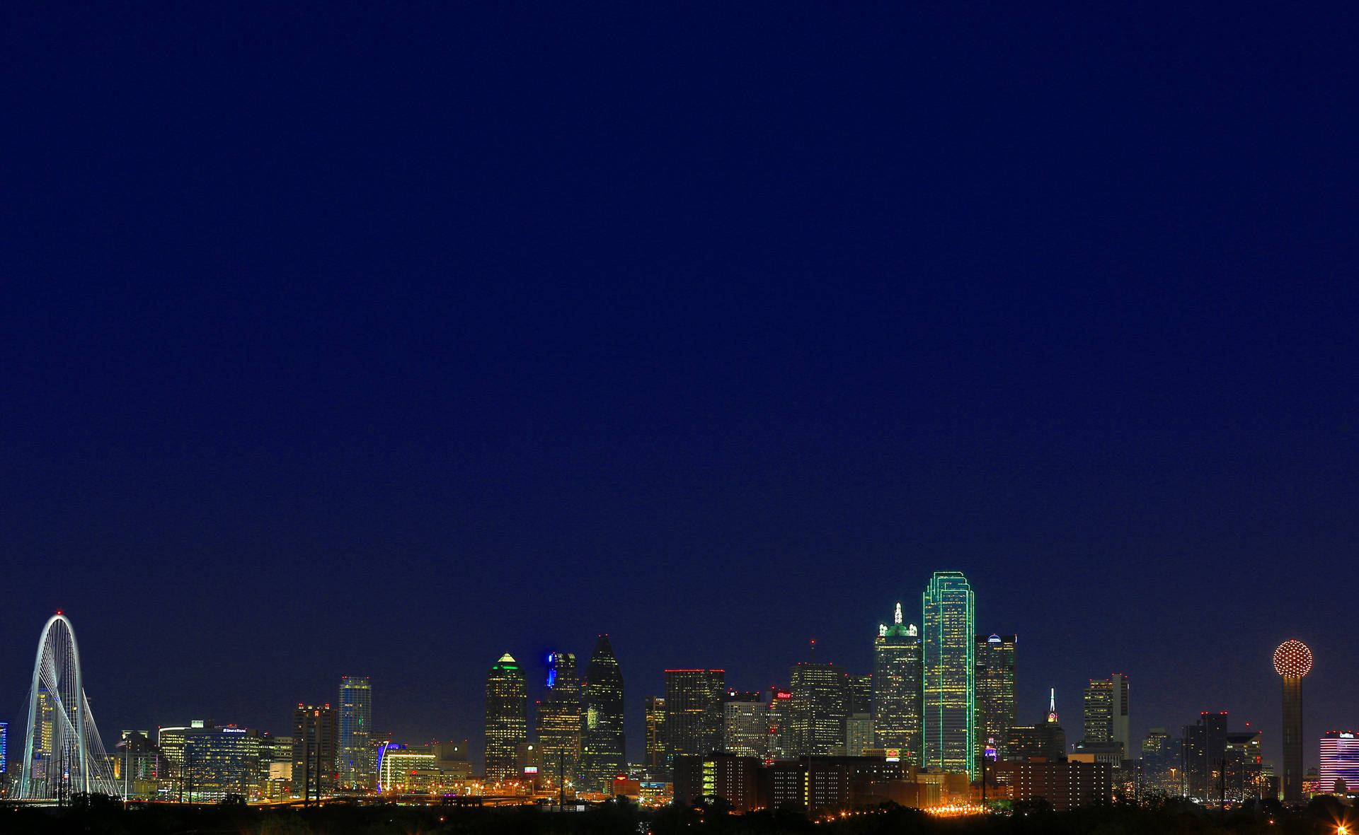 Dallas Skyline Sky With Stars Wallpaper