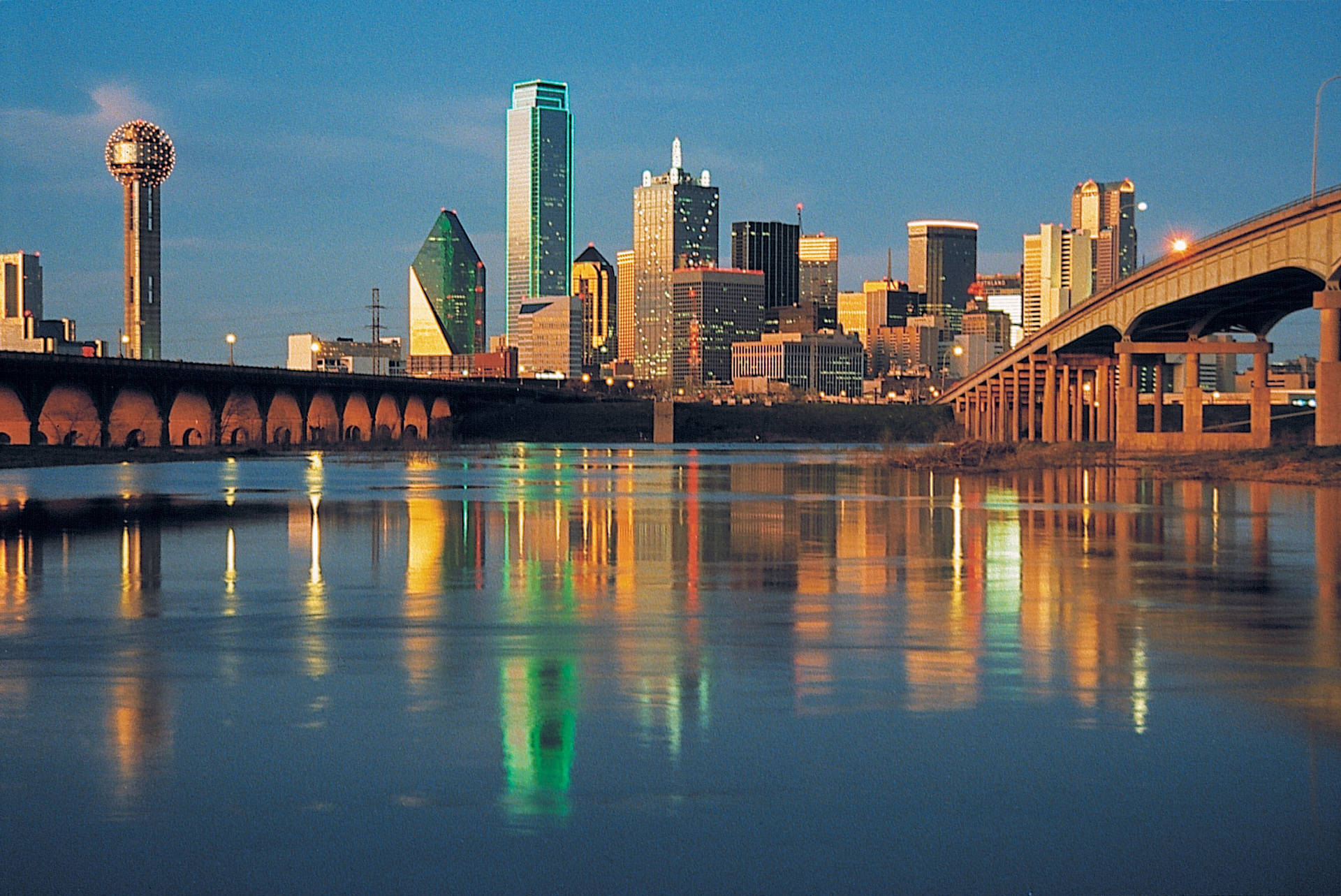 Dallas Skyline Trinity River Wallpaper