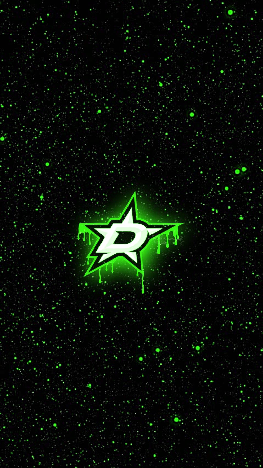 Dallas Stars Dripping Neon Green