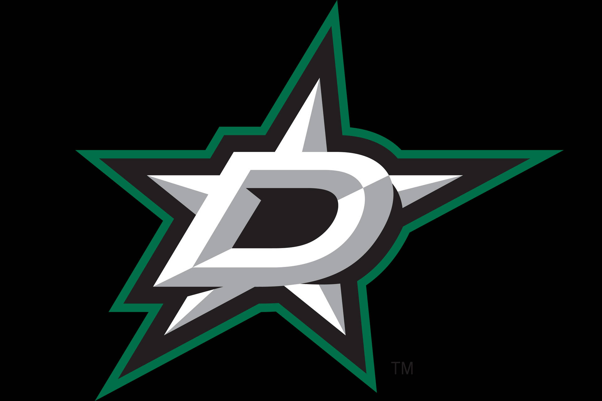 Dallas Stars White Black Green Logo
