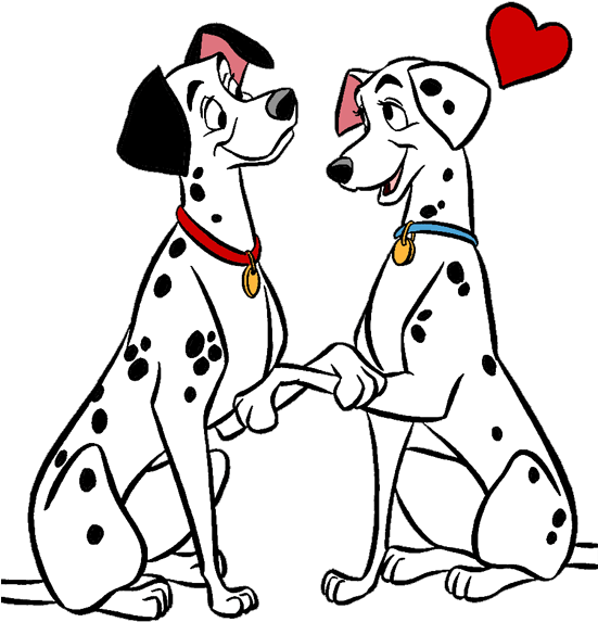 Dalmatians Shaking Paws Love PNG