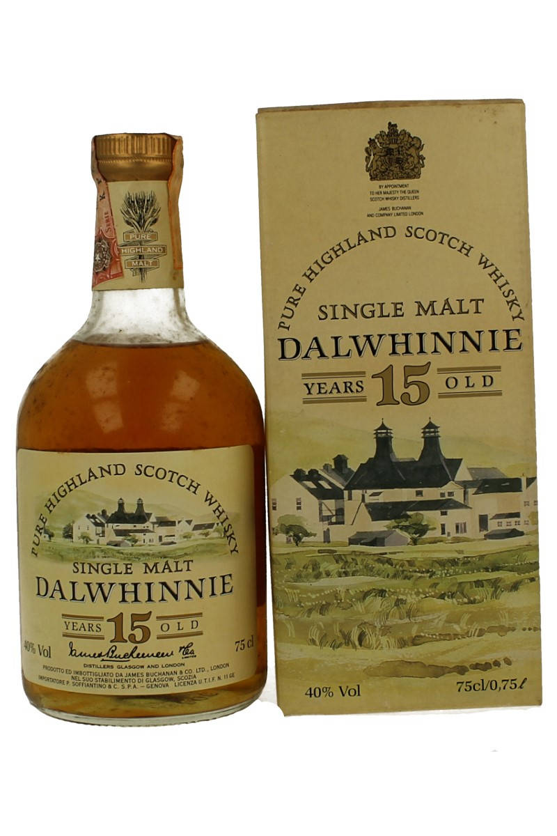 Classic Dalwhinnie 15-Year-Old Whisky from the 1980s with Original Box. Wallpaper