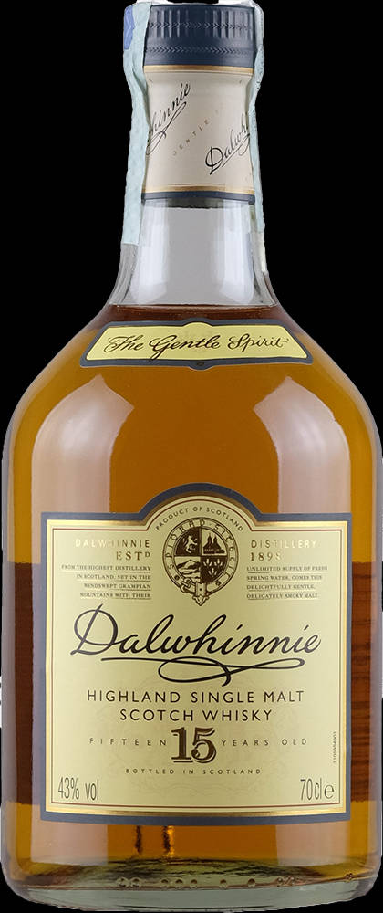 Unabottiglia Dell'esclusivo Whisky Dalwhinnie 15 Anni Sfondo