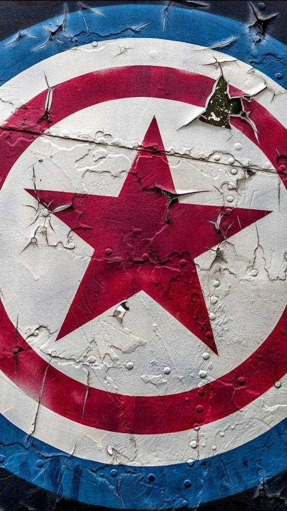 Beskadiget Captain America iPhone Stjernehimlen 3D Tapet Wallpaper