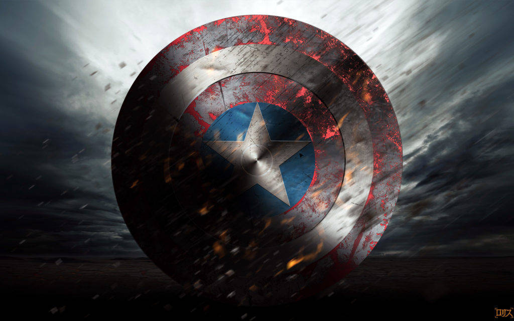 Skadet Captain America Skjold Et Motiv Wallpaper