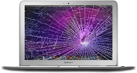 Damaged Mac Book Air Screen PNG