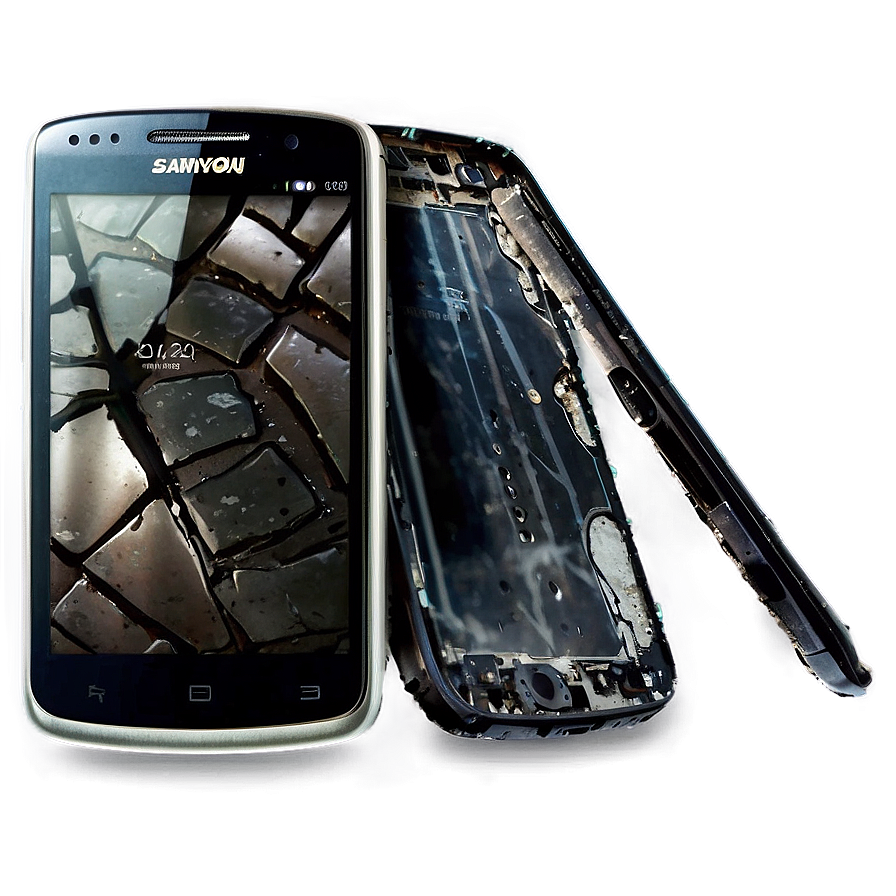 Damaged Smartphone Png 06242024 PNG