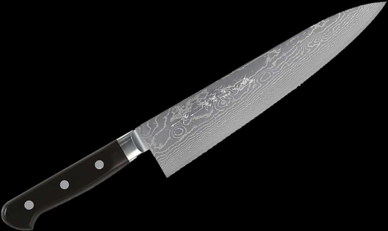 Damascus Steel Chef Knife PNG
