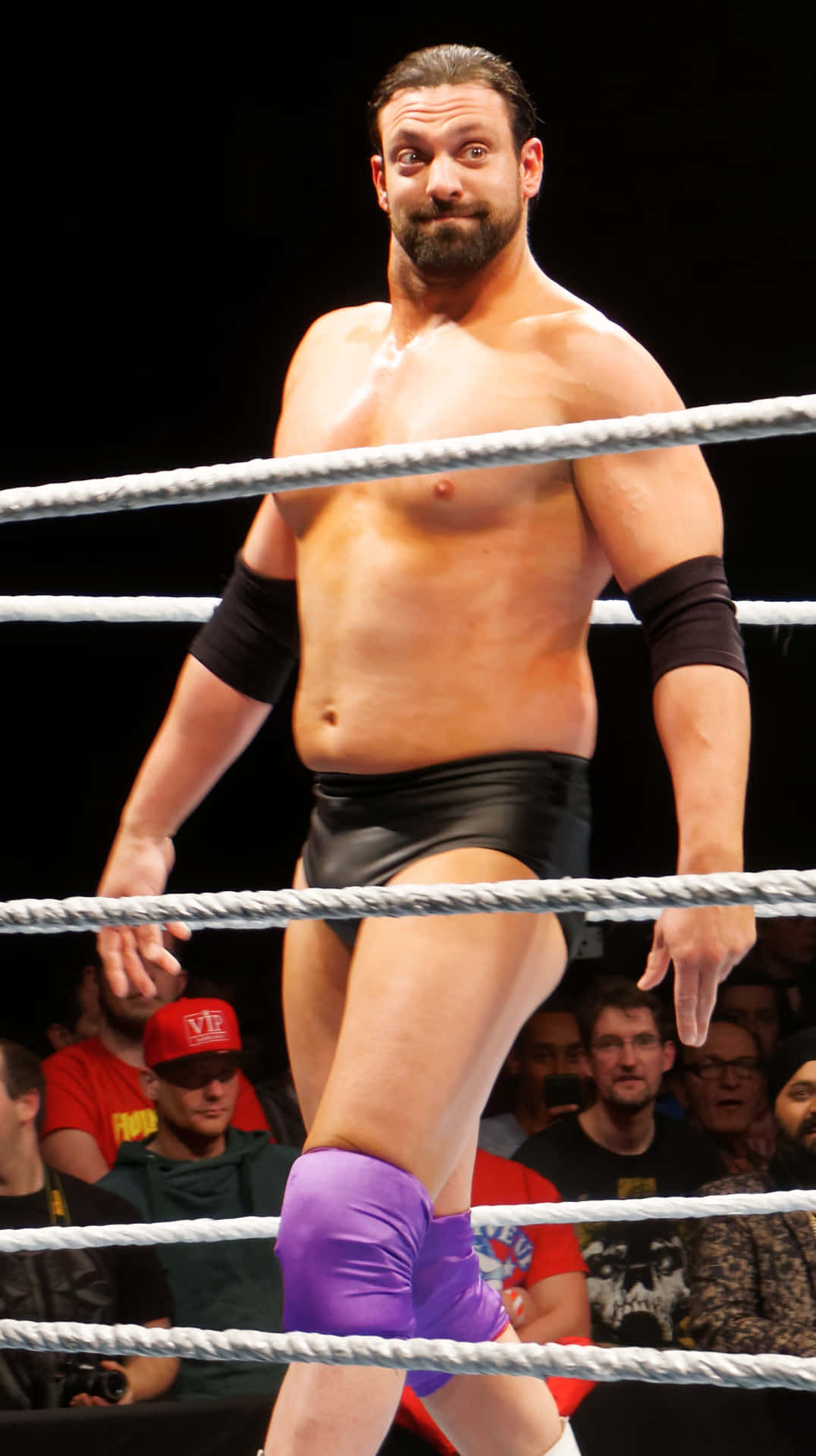 WWE star Damien Sandow in action at Nissan Stadium, 2016 Wallpaper