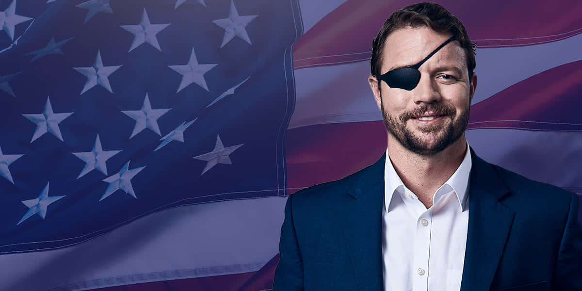 Dan Crenshaw Dengan Latar Belakang Bendera Amerika Wallpaper