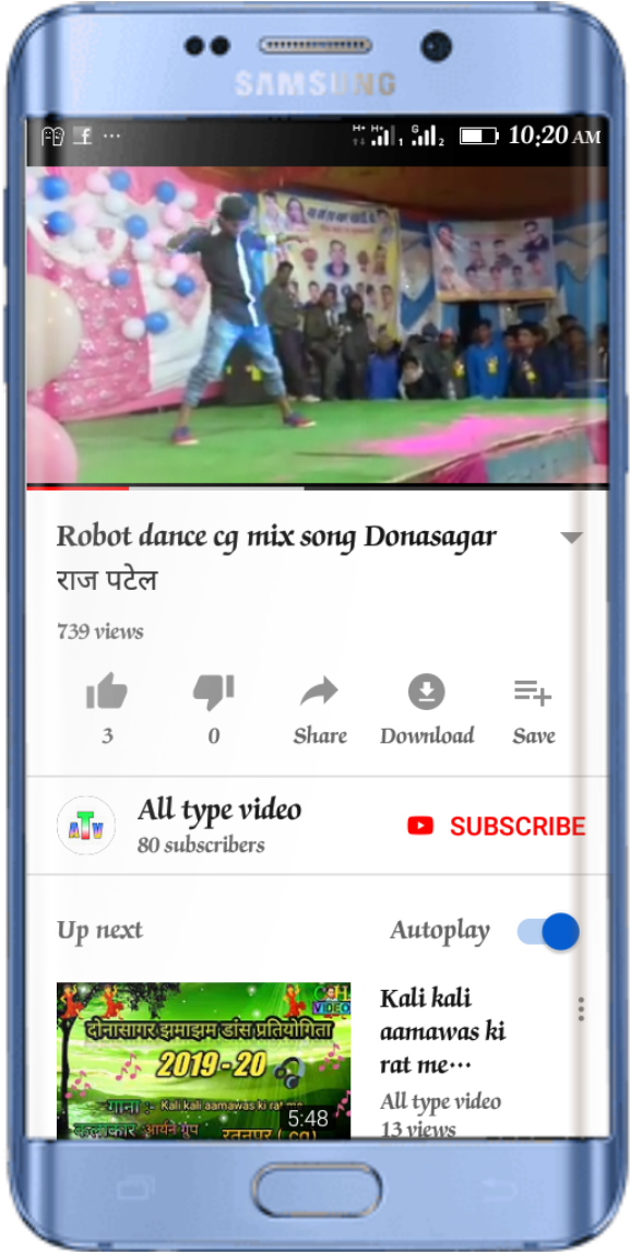 Dance Performance Video_ Samsung Phone Frame PNG