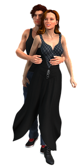 Dancing Couple3 D Render PNG