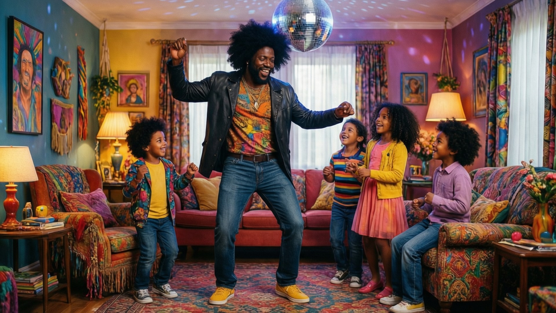 Dancing Dad Disco Bakgrunner