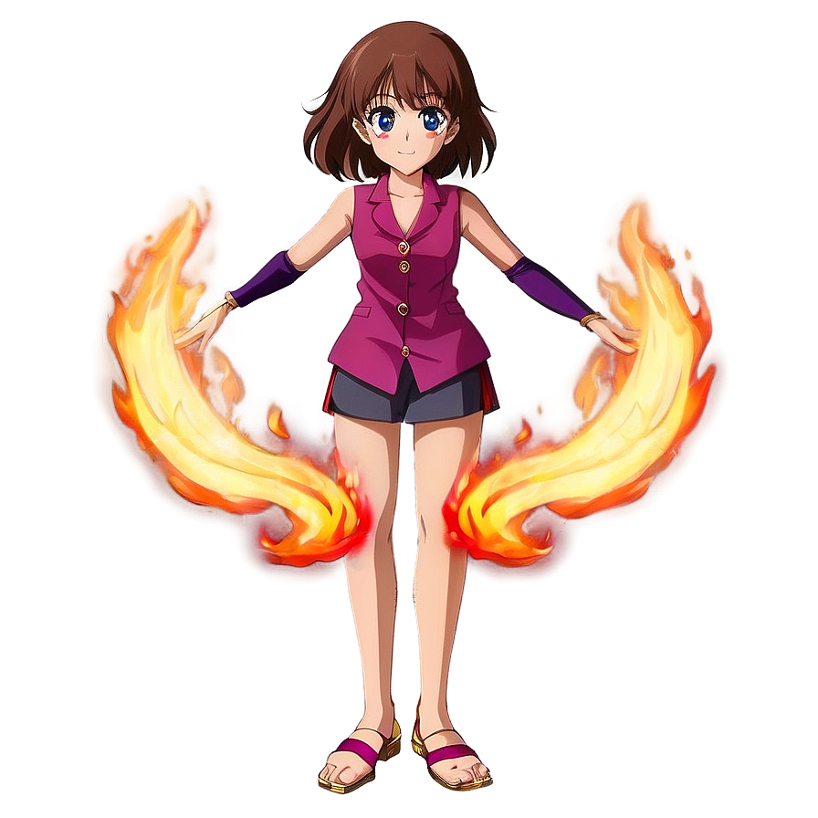 Dancing Flames Anime Png 06252024 PNG