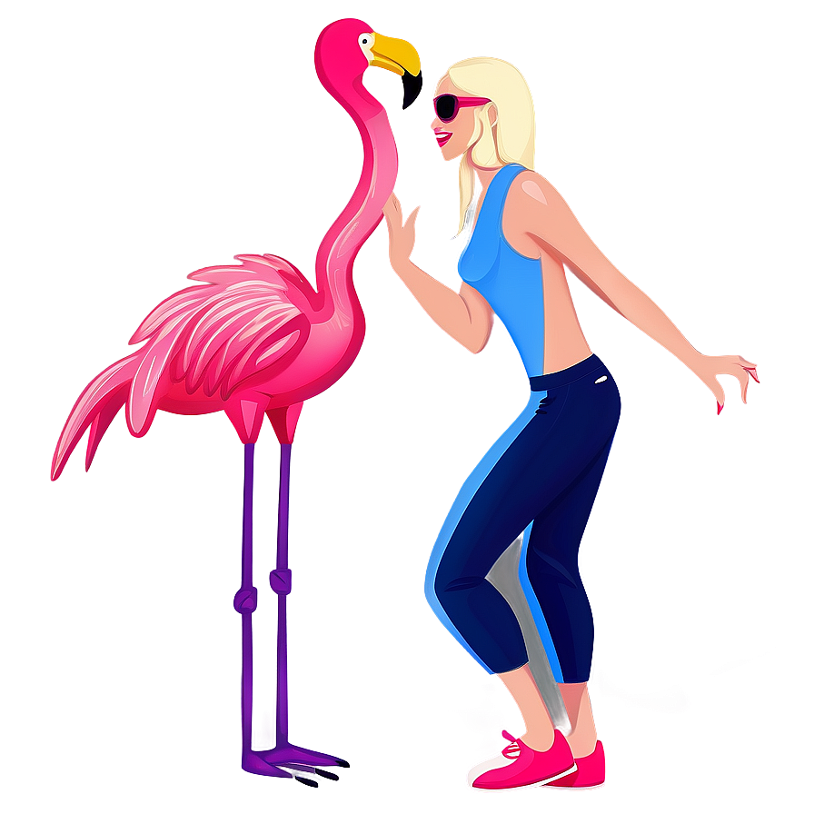 Dancing Flamingo Cartoon Png 05062024 PNG