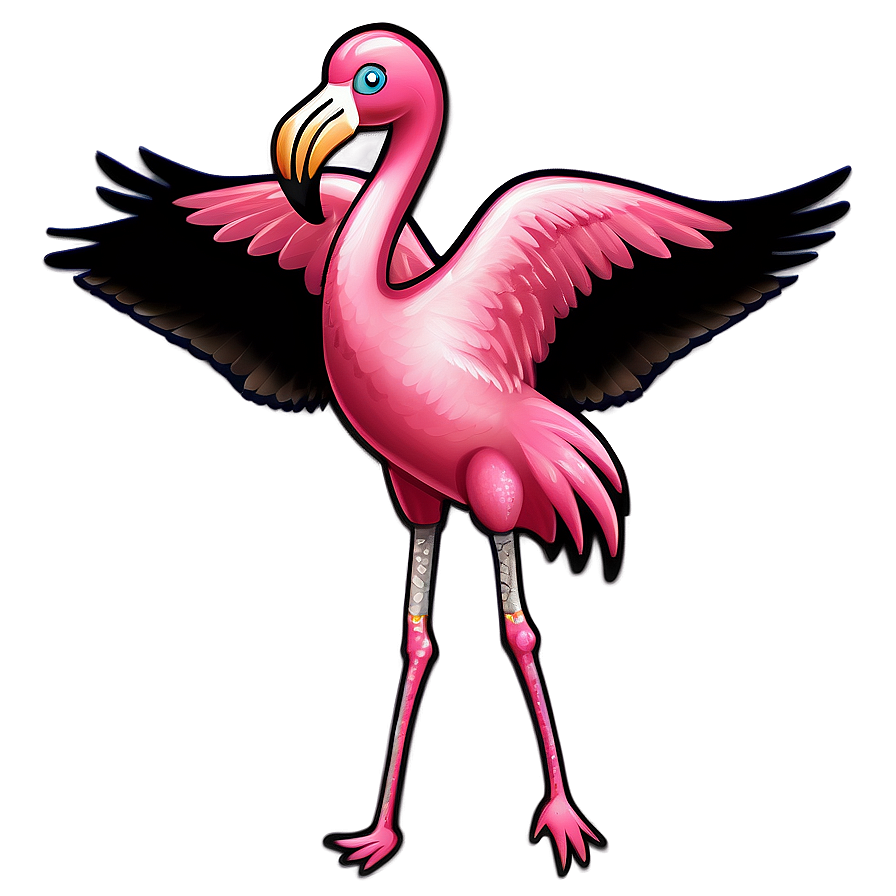 Dancing Flamingo Cartoon Png Qyv50 PNG