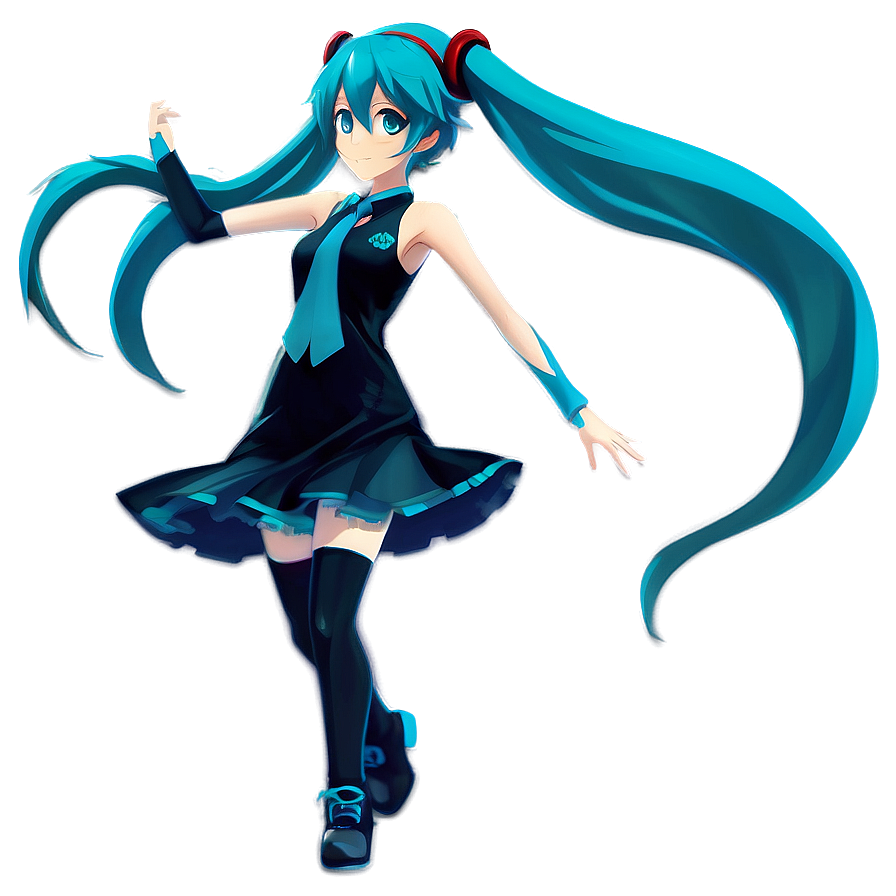 Download Dancing Hatsune Miku Illustration Png 48 | Wallpapers.com