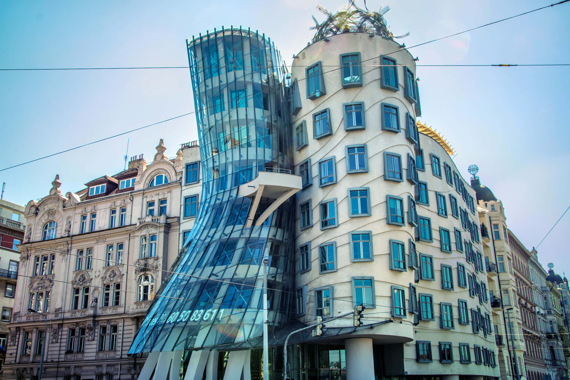 Dancing House Building With Blue Filter Wallpaper