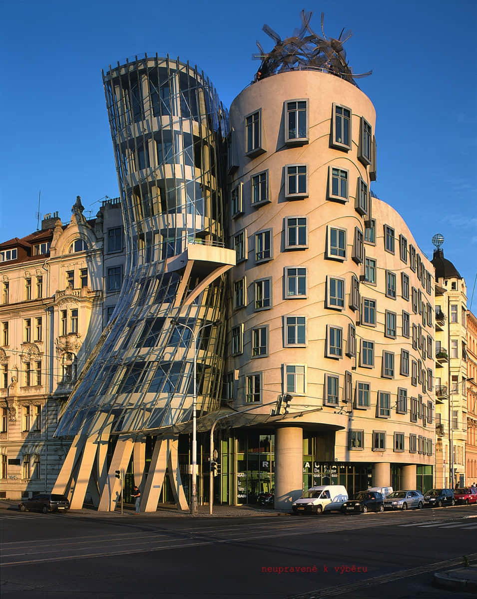 Dancing House Photo With Vibrant Colors Wallpaper