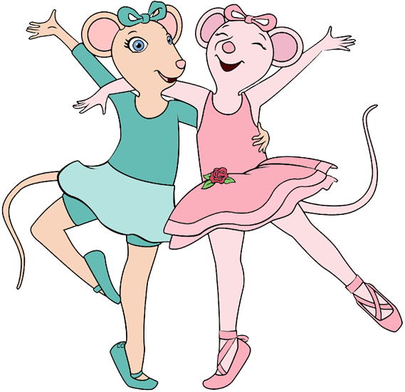 Dancing Mice Ballerinas Illustration PNG