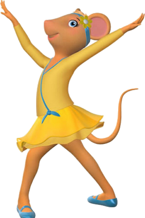 Dancing Mouse Character Yellow Dress PNG