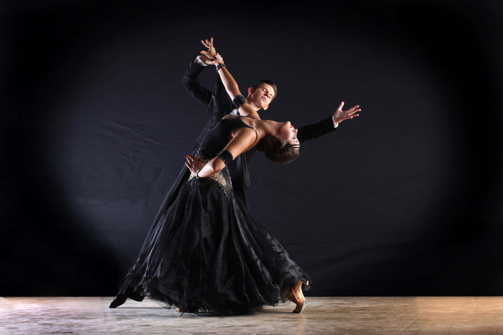 Couple In Black Ballroom Dancing Picture