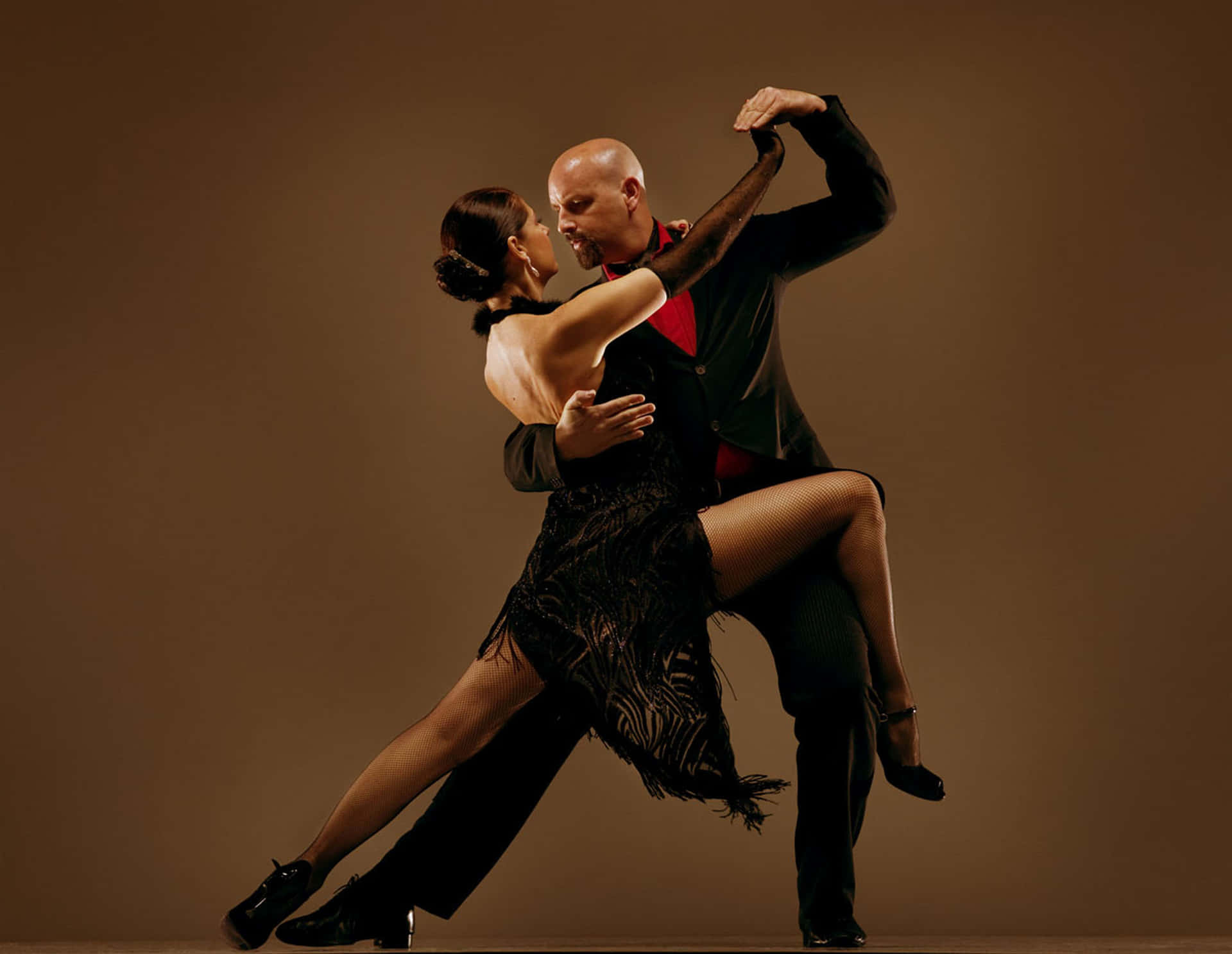 Couple Dancing Tango Brown Picture